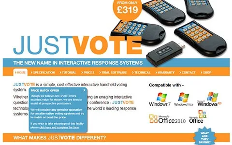 JustVote brochure website