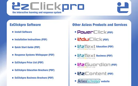 Aclass Technology CD-ROM menus