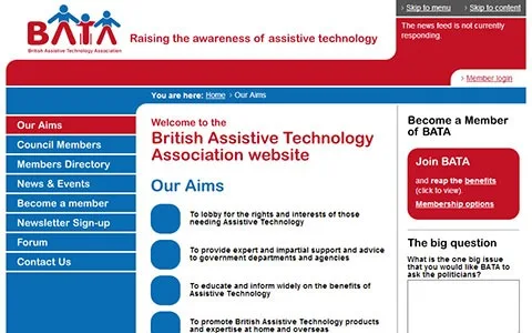 British Assistive Technology Association website