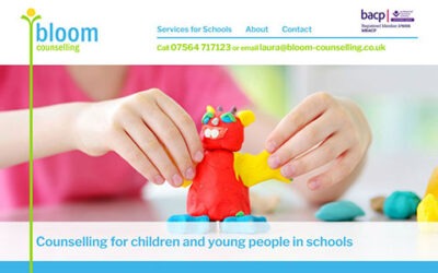 Bloom Counselling responsive WordPress 5 single page site with static menu and parallax images