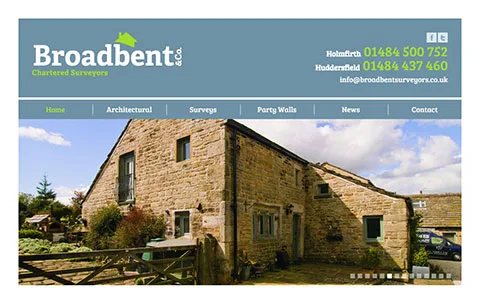 Responsive version of Broadbent Surveyors WordPress website