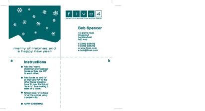 Five4 Christmas card instructions