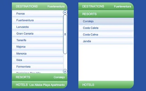 MyTravel XML driven Flash menu