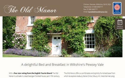 The Old Manor B&B single page website