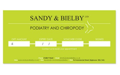 Sandy & Bielby Podiatry and Chiropody business pack