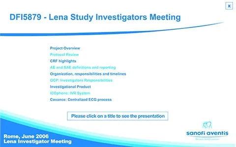 Sanofi Aventis CD-ROM menu navigation