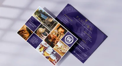 A5 flyer for the local area to highlight the food and drink on offer at Thongsbridge Cricket Club