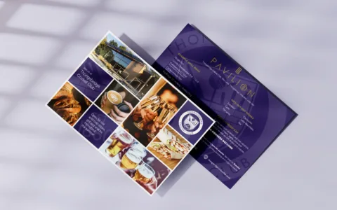 A5 flyer for the local area to highlight the food and drink on offer at Thongsbridge Cricket Club
