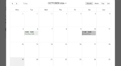 Booking calendar Holme Village Community Centre
