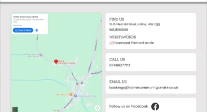 Contact details for Holme Village Community Centre